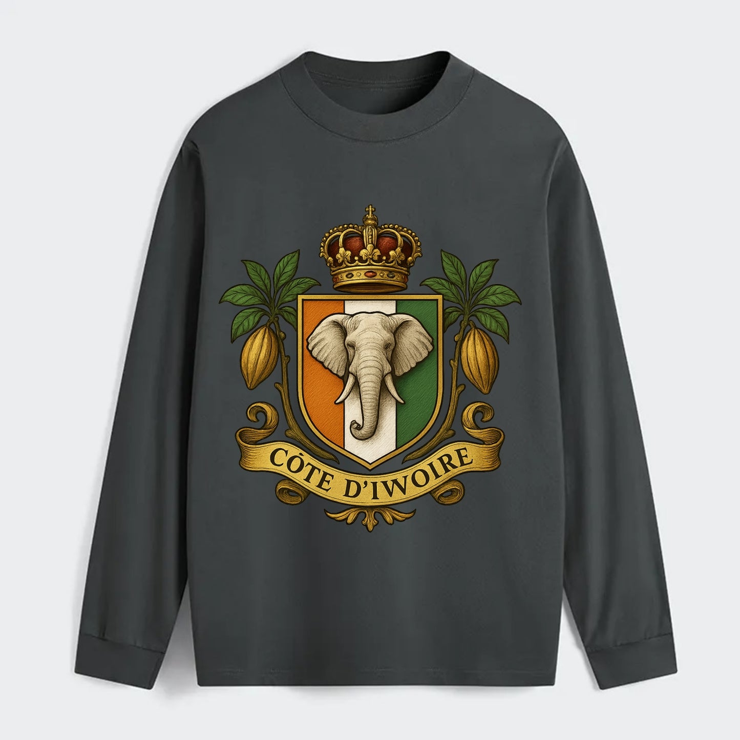 Ivory Coast Royal Logo - Classic Long Sleeve Shirt - Gray