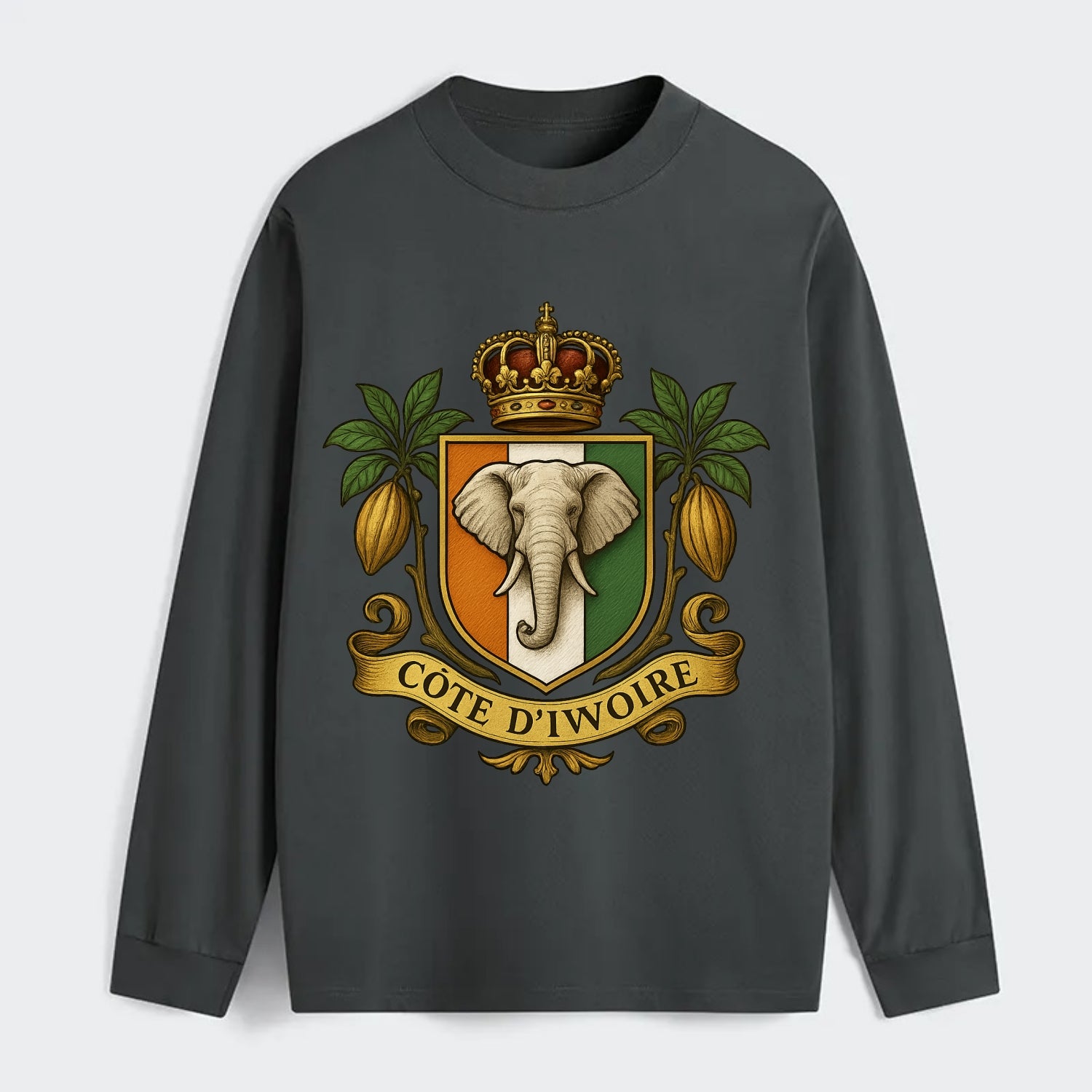 Ivory Coast Royal Logo - Classic Long Sleeve Shirt - Gray