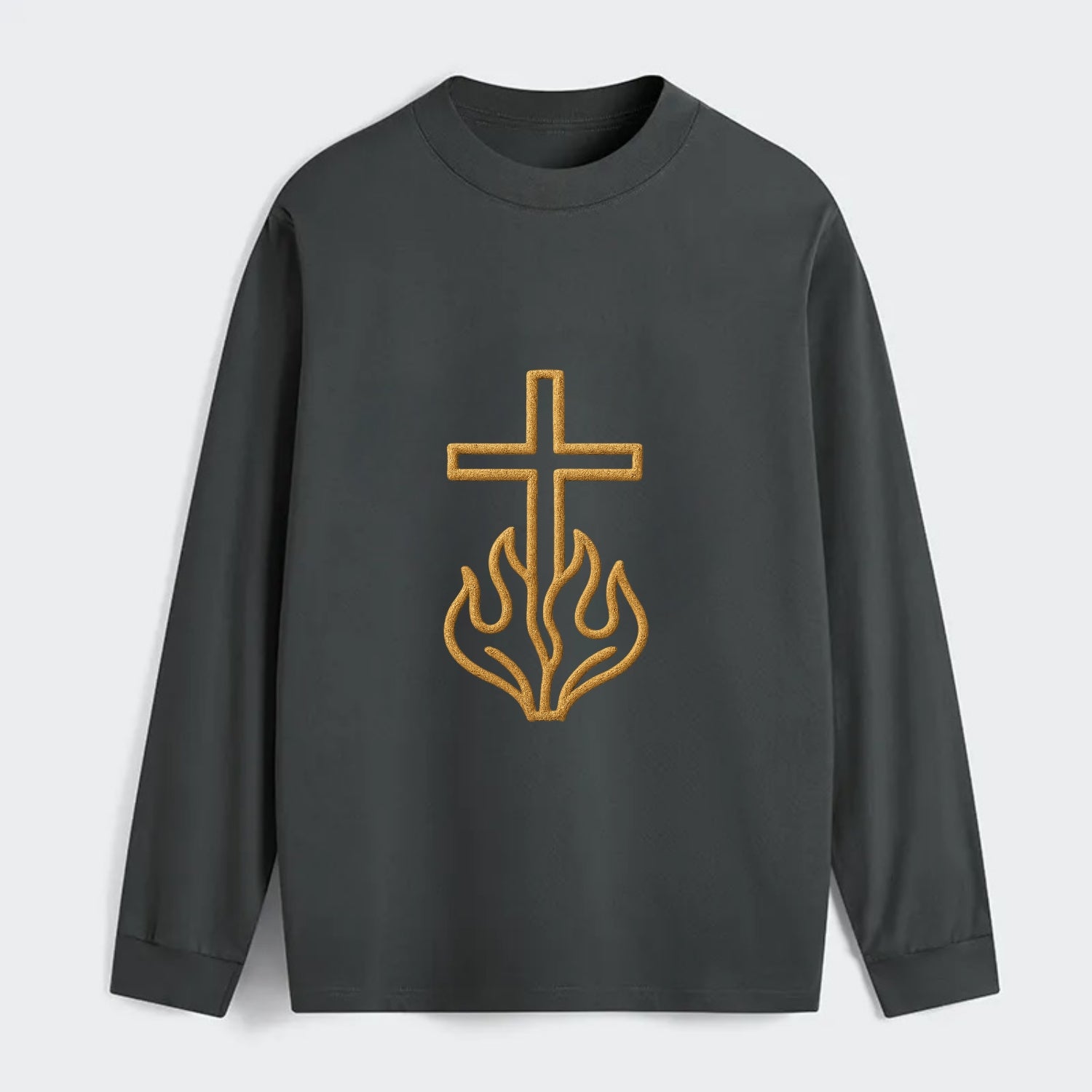 Burning Bush Cross  - Classic Long Sleeve Shirt - Gray