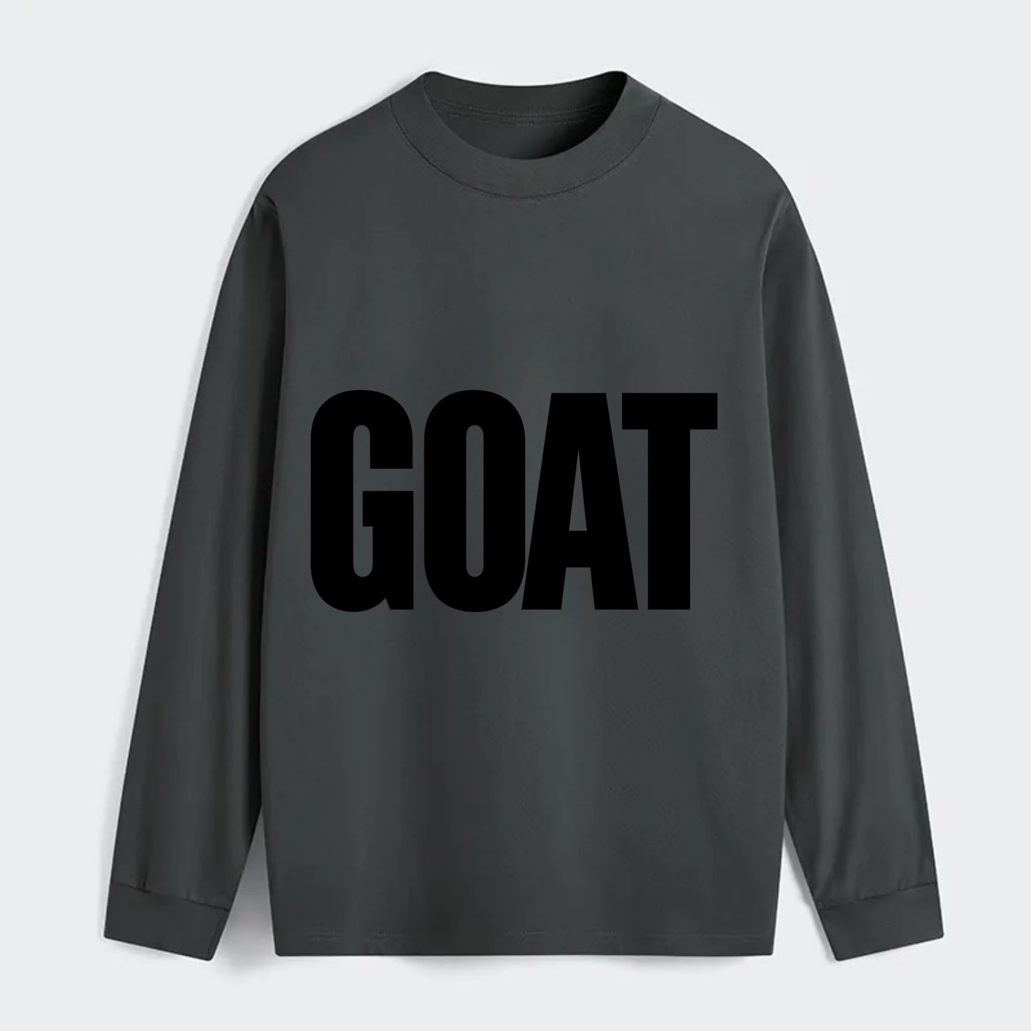 Bold typography design - "GOAT" - greatest of all time - Classic Long Sleeve Shirt - Gray