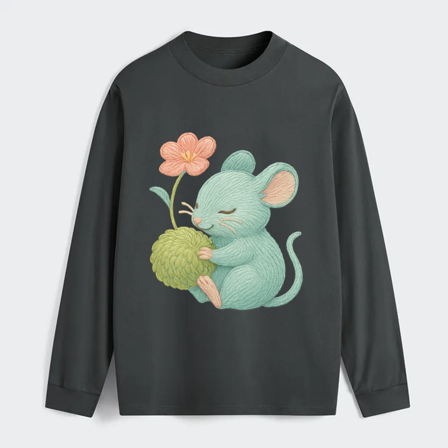 Mint Mouse - Classic Long Sleeve Shirt - Gray