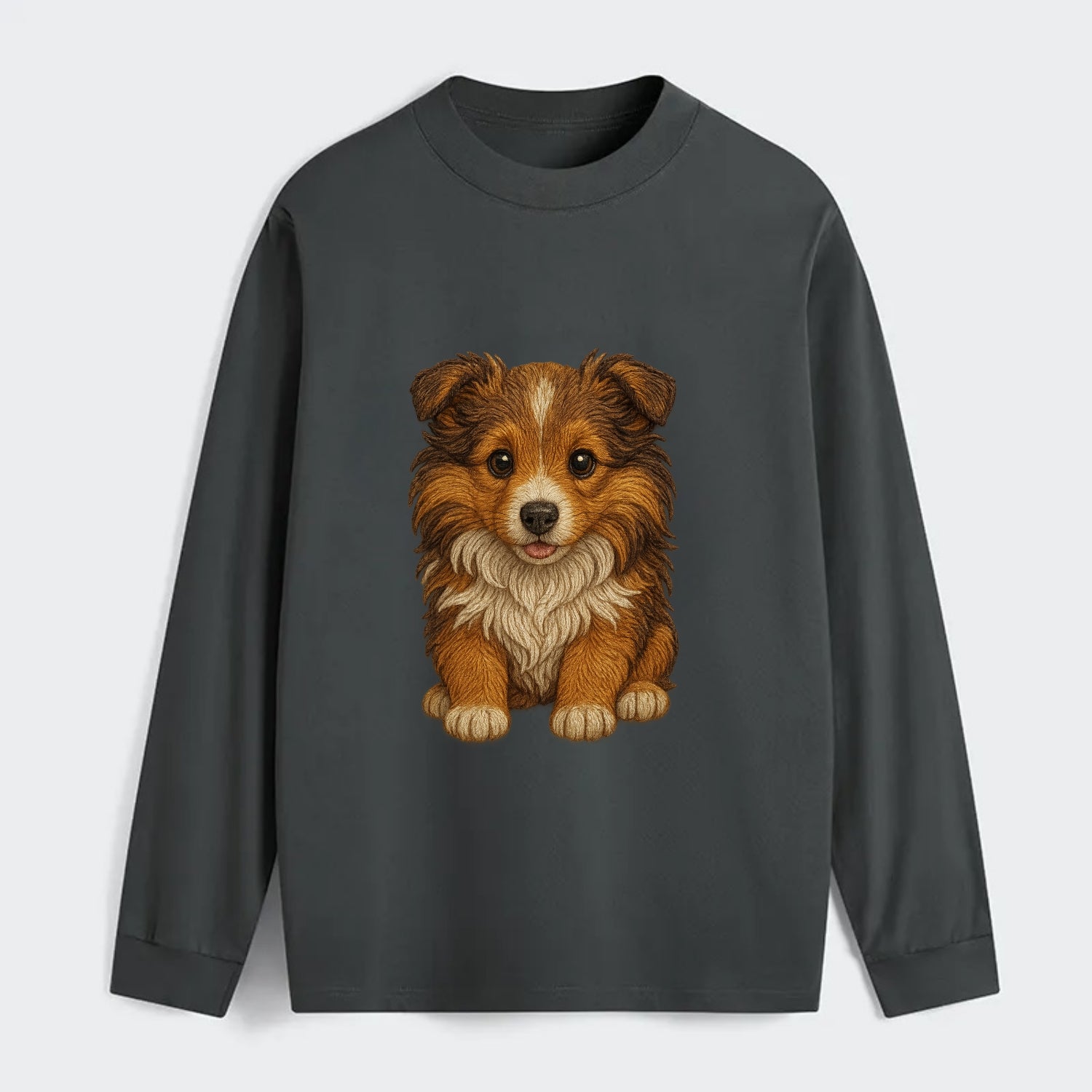 Baby Shetland Sheepdog Puppy - mini collie look, flowing mane, - Classic Long Sleeve Shirt - Gray