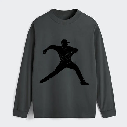 Baseball pitcher wind-up motion - Classic Long Sleeve Shirt - Gray