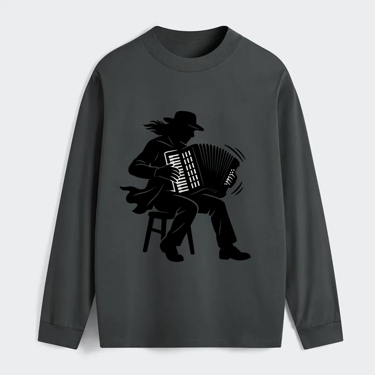 Accordion player street musician - Classic Long Sleeve Shirt - Gray