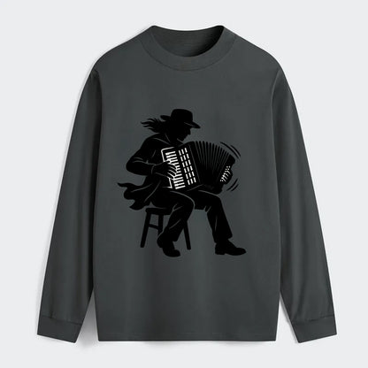 Accordion player street musician - Classic Long Sleeve Shirt - Gray