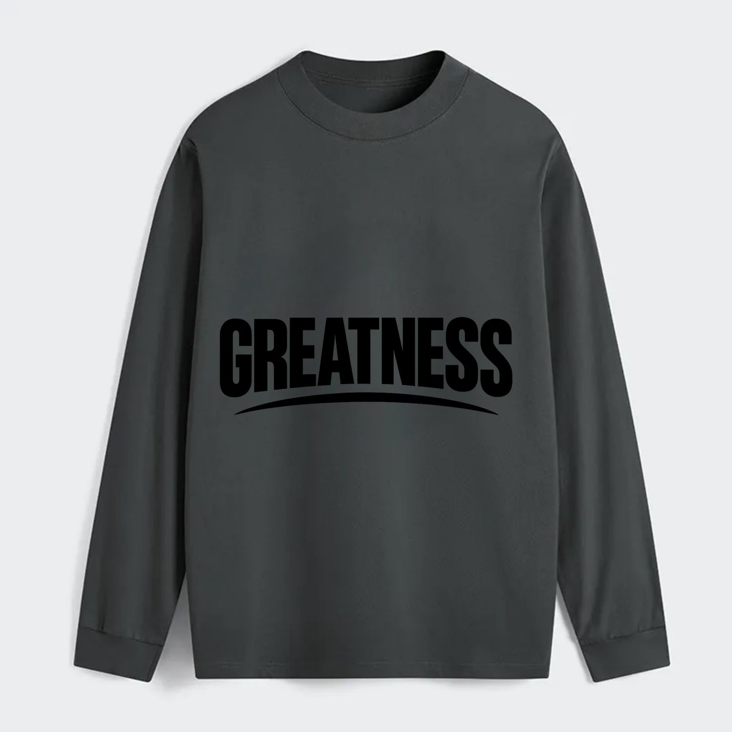 Bold typography design - "GREATNESS" - achieving excellence, reaching - Classic Long Sleeve Shirt - Gray