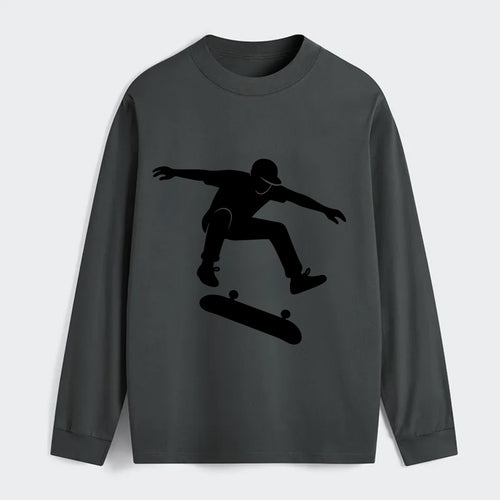 Skateboarder doing kickflip trick - Classic Long Sleeve Shirt