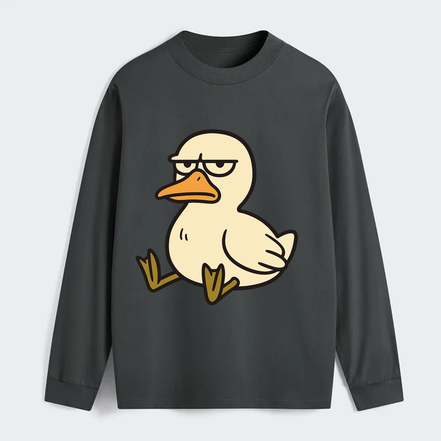 The Duck Judging Silently - Classic Long Sleeve Shirt - Gray