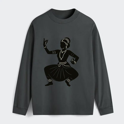 Bharatanatyam classical Indian pose - Classic Long Sleeve Shirt - Gray