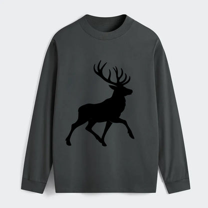 Deer with majestic antlers - Classic Long Sleeve Shirt - Gray