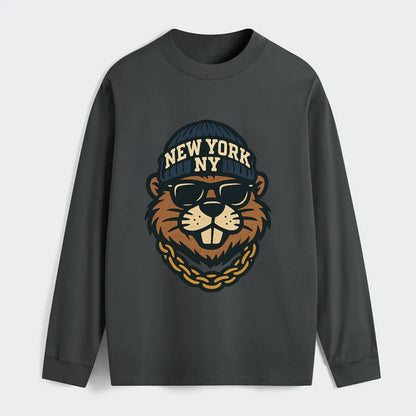 {"animal":"beaver","locationText":"NEW YORK","initials":"NY","beanieColo - Classic Long Sleeve Shirt - Gray