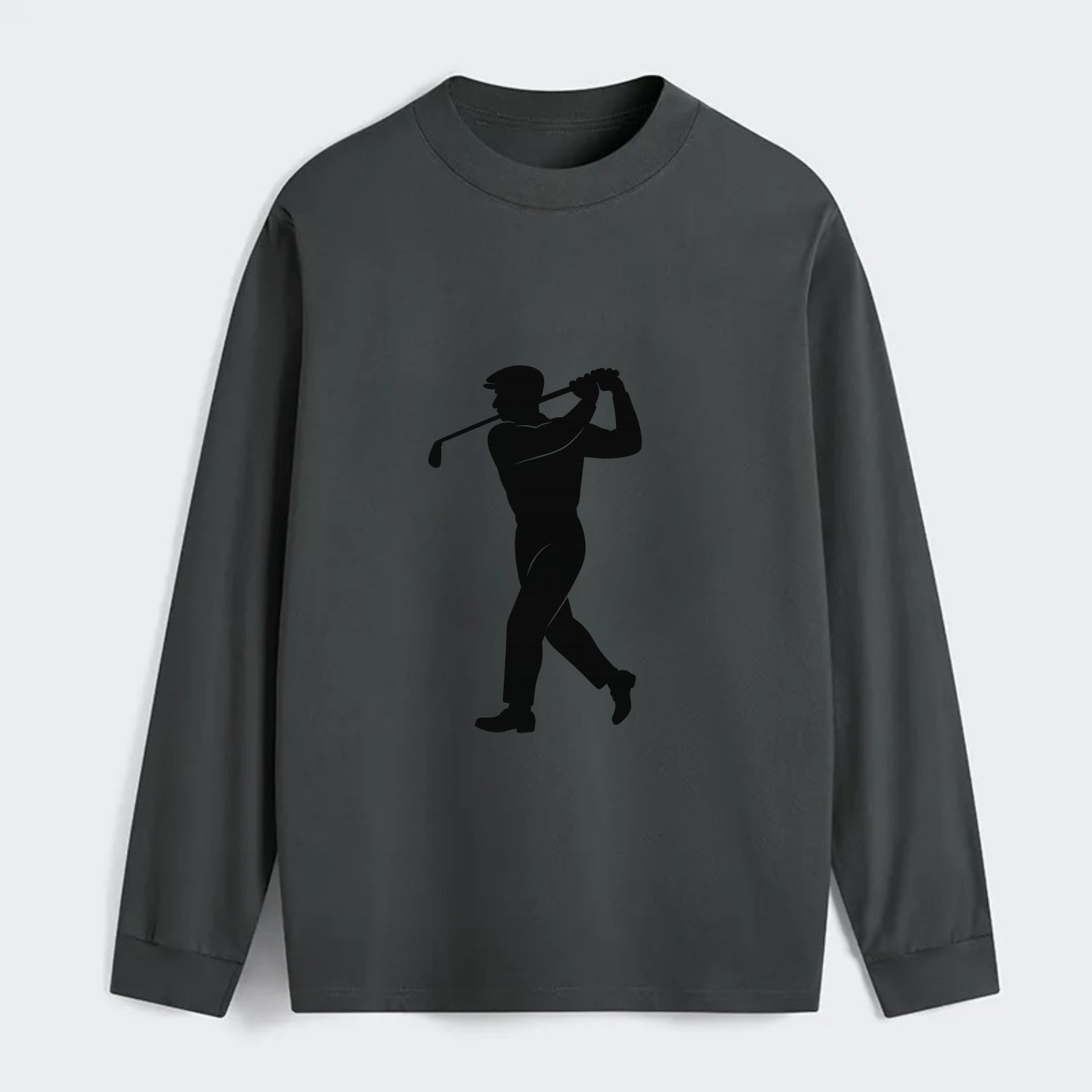 Golfer perfect swing follow-through - Classic Long Sleeve Shirt - Gray
