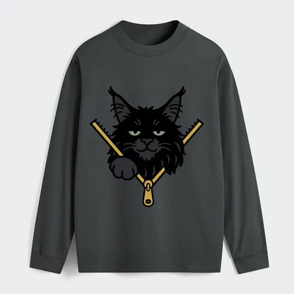 Black Maine Coon - Classic Long Sleeve Shirt - Gray