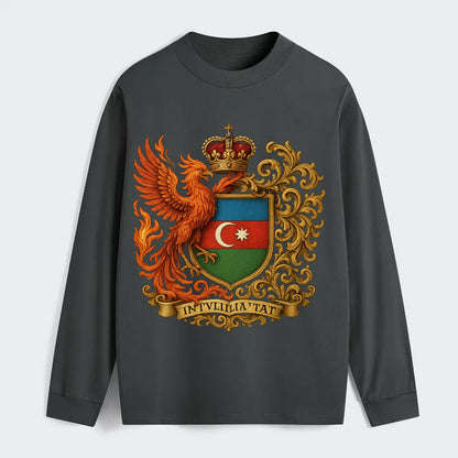 Azerbaijan Fire Phoenix Emblem - Classic Long Sleeve Shirt - Gray