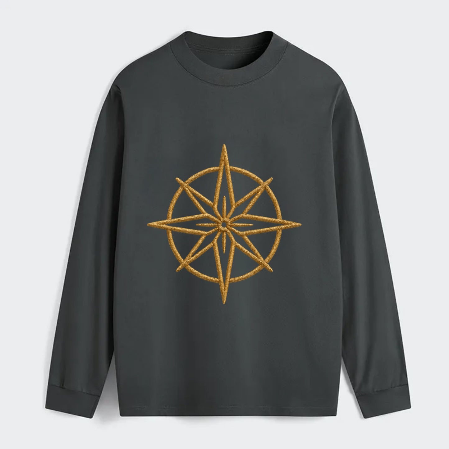 Compass Rose  - Classic Long Sleeve Shirt - Gray