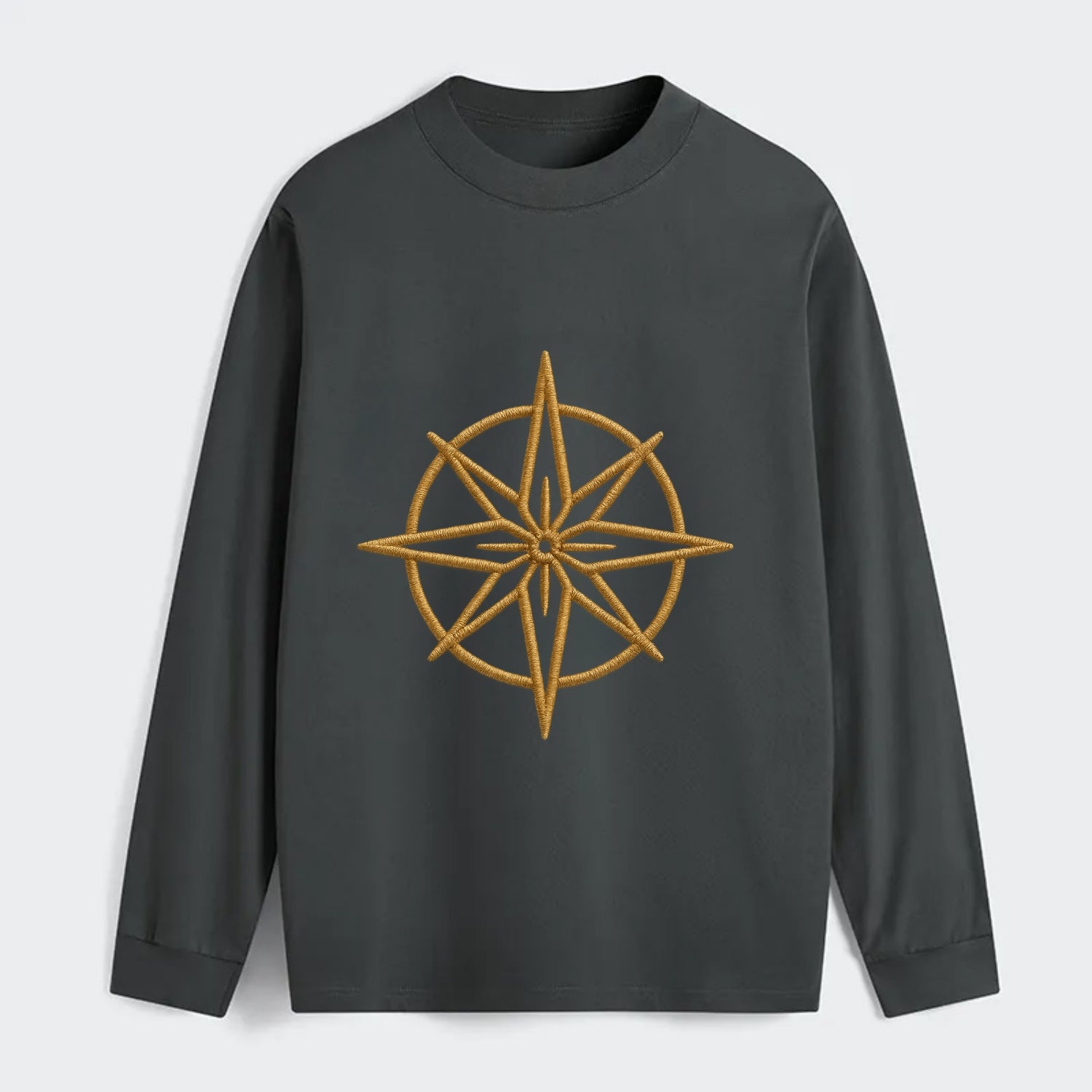 Compass Rose  - Classic Long Sleeve Shirt - Gray