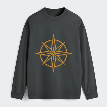 Compass Rose  - Classic Long Sleeve Shirt - Gray