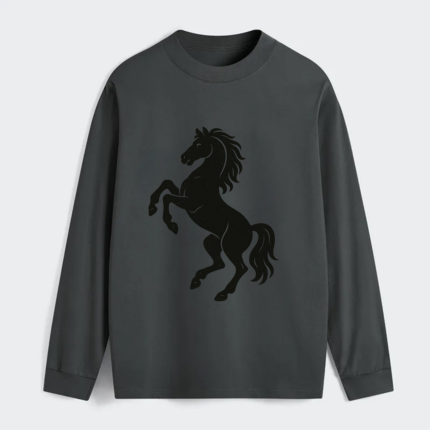 Stallion rearing on hind legs - Classic Long Sleeve Shirt - Gray