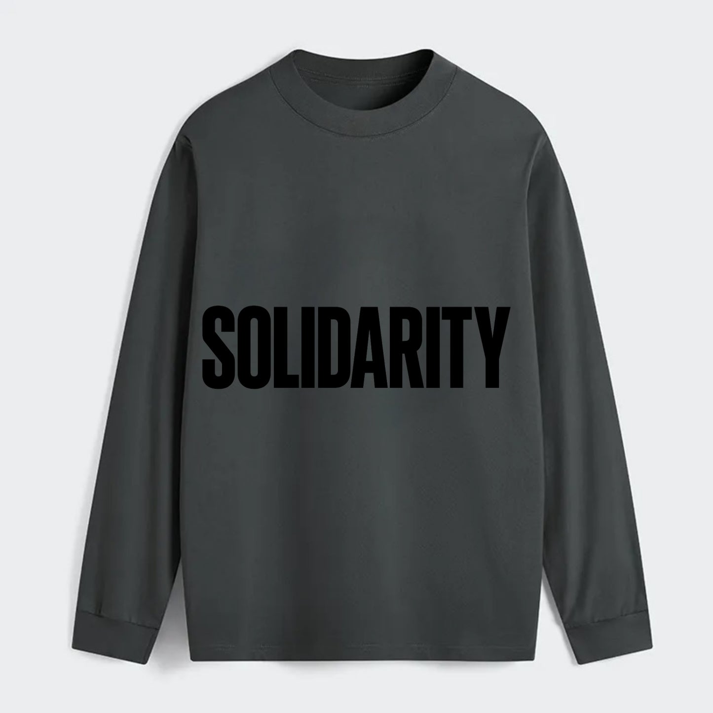 Bold typography design - "SOLIDARITY" - standing together, support - Classic Long Sleeve Shirt - Gray