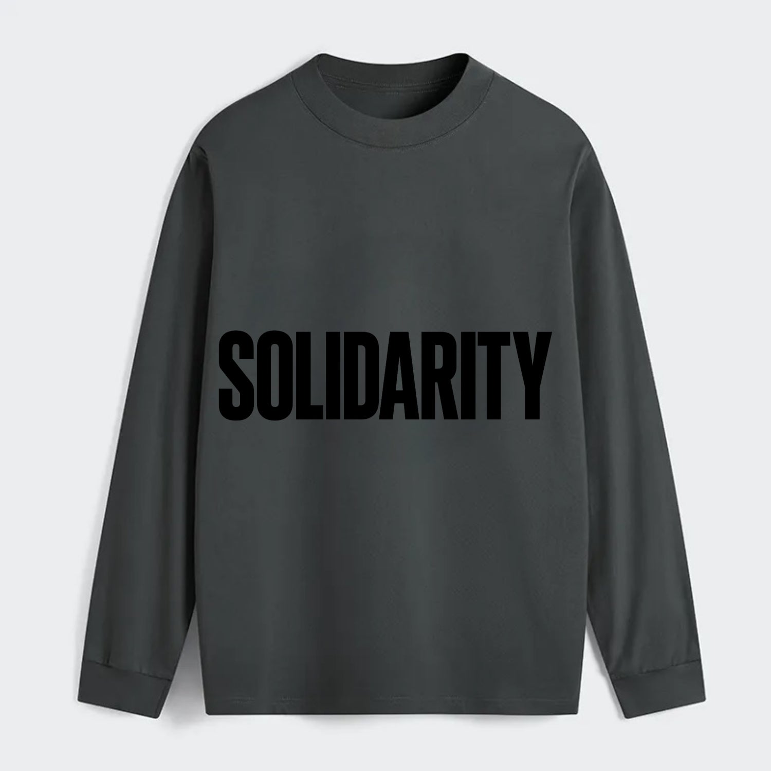 Bold typography design - "SOLIDARITY" - standing together, support - Classic Long Sleeve Shirt - Gray