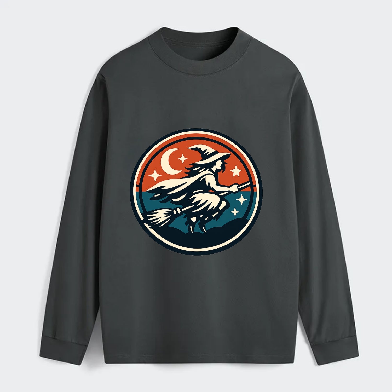 Mystic Night Witch Emblem - Classic Long Sleeve Shirt - Gray