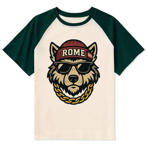 Rome Wolf - Contrast Raglan T-shirt