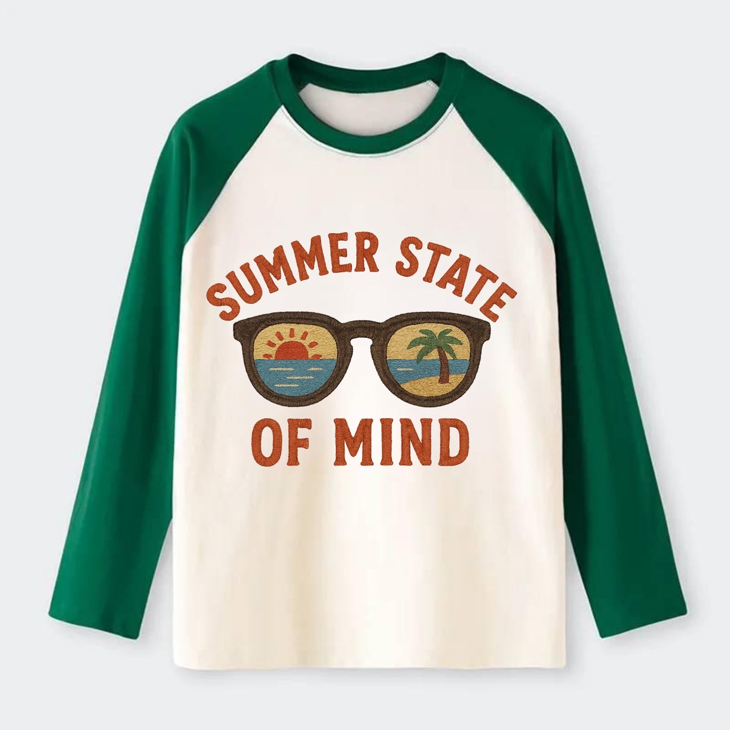 Summer State Of Mind  - Raglan Long Sleeve T-Shirt - Green