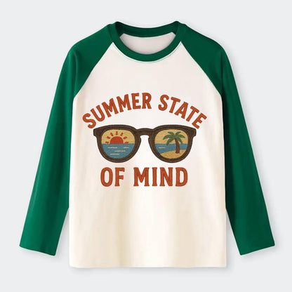 Summer State Of Mind  - Raglan Long Sleeve T-Shirt - Green