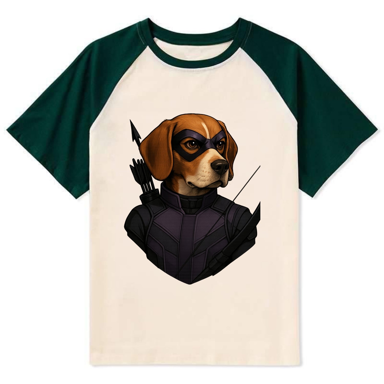 Beagle Hawkeye  - Contrast Raglan T-shirt - Green