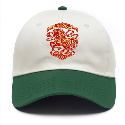 DANCING HORSE | Elegant prancing horse in motion | Graceful curved pose | Floating - Two Tone Cap - Green