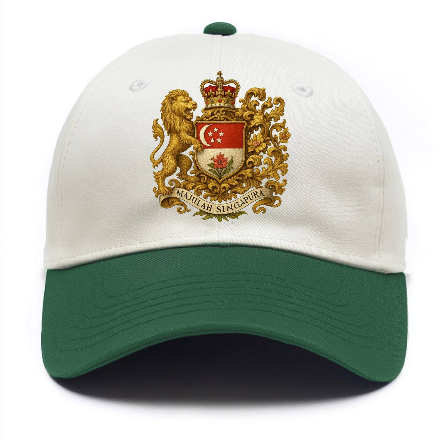 Singapore Merlion Emblem  - Two Tone Cap - Green