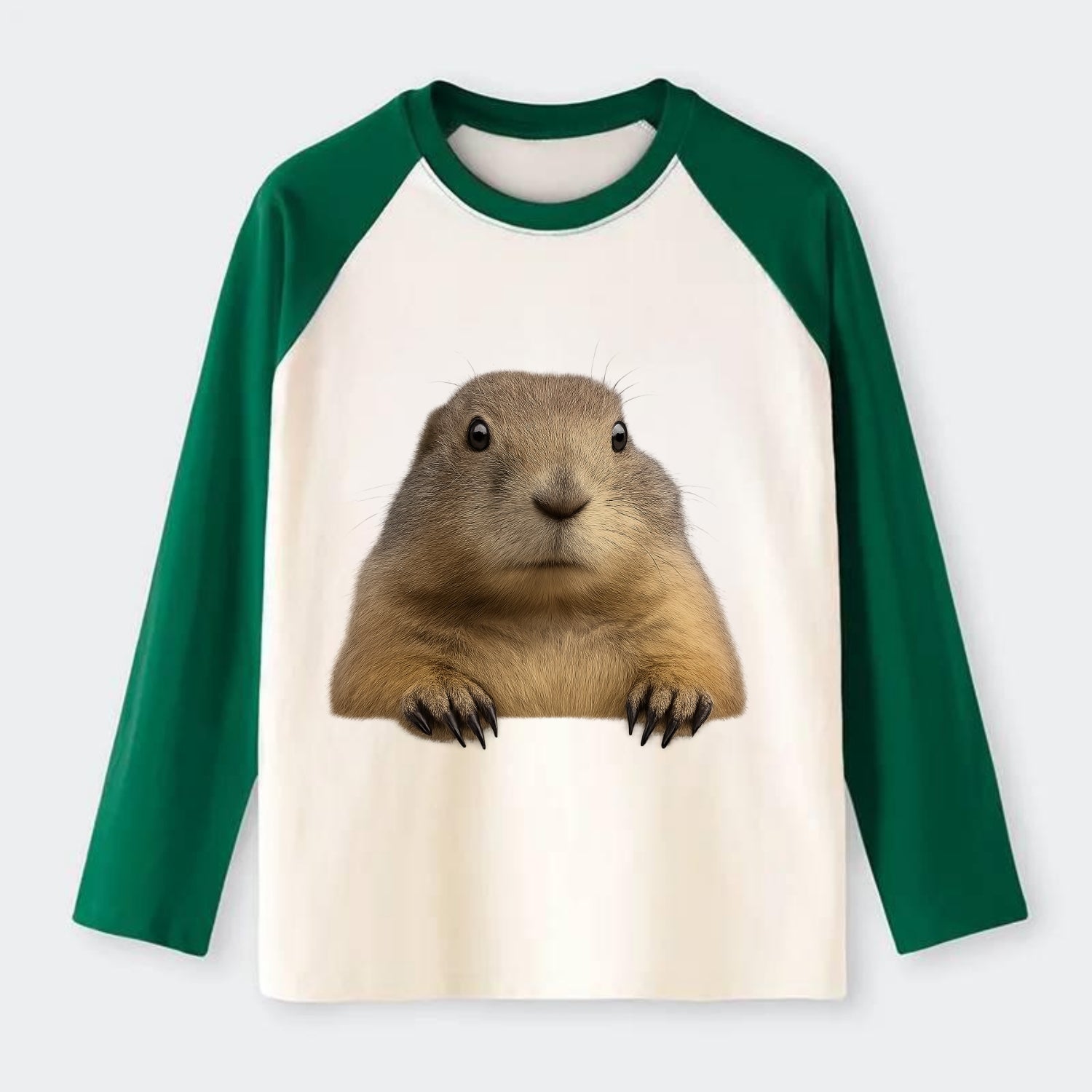 Prairie Dog  - Raglan Long Sleeve T-Shirt - Green