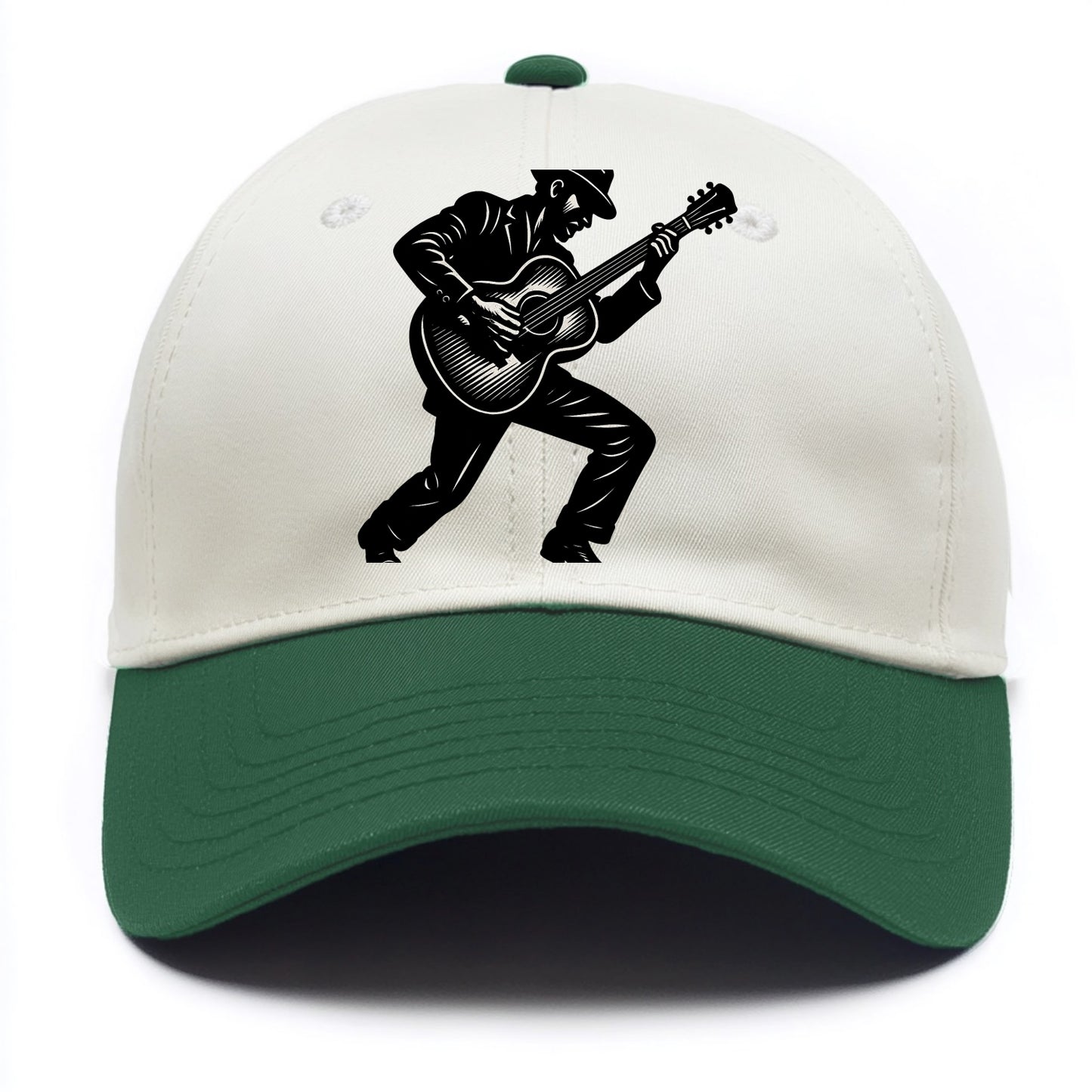 Guitarist playing acoustic guitar - Two Tone Cap - Green