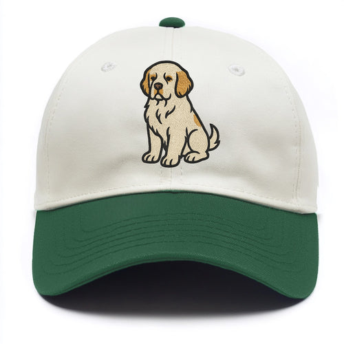 Clumber Spaniel - White with lemon markings embroidered pose - Two Tone Cap