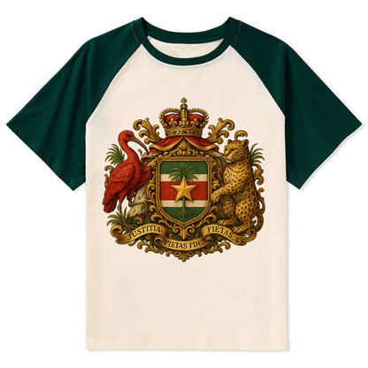 Suriname Star Emblem  - Contrast Raglan T-shirt - Green