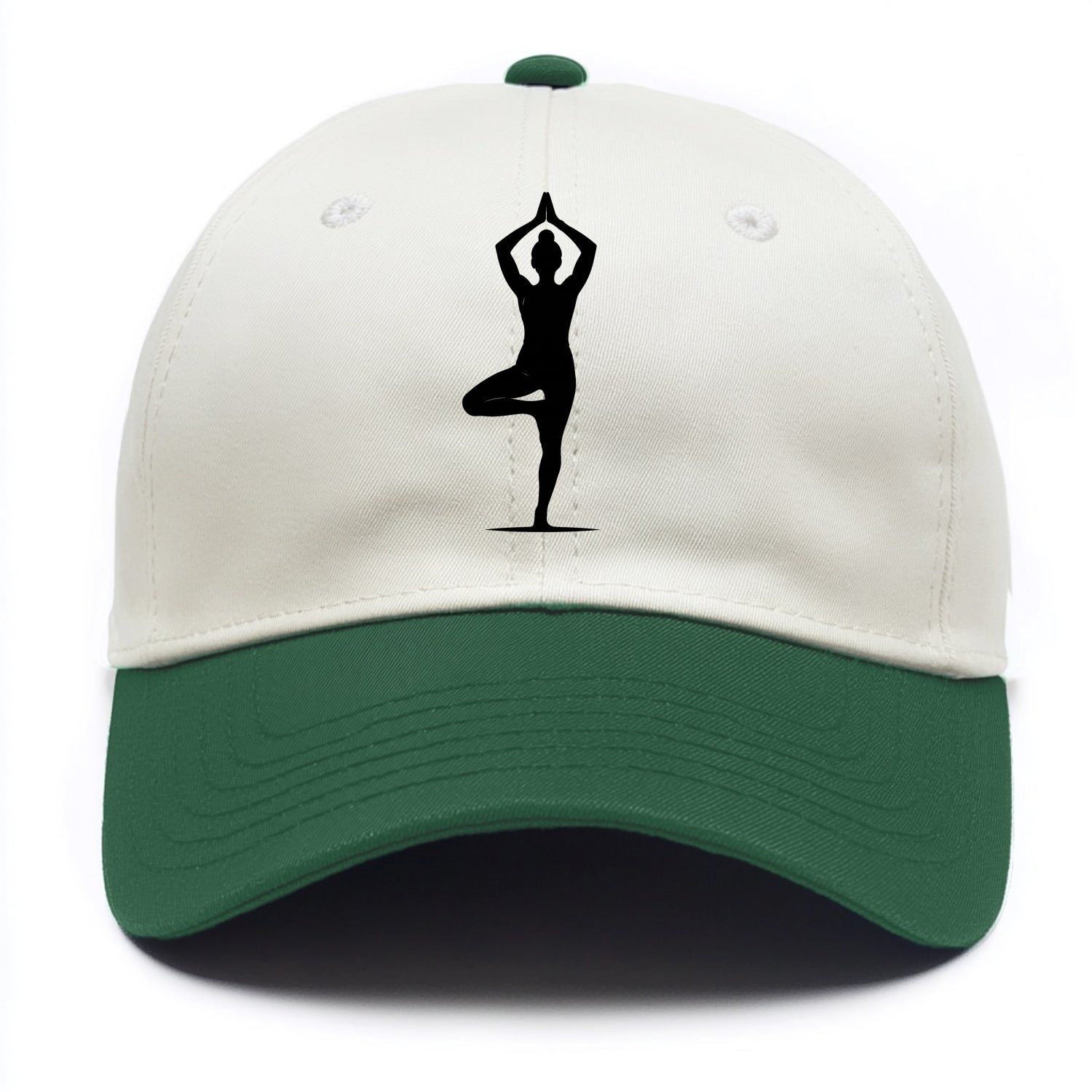 Yoga practitioner in tree pose - Two Tone Cap - Green