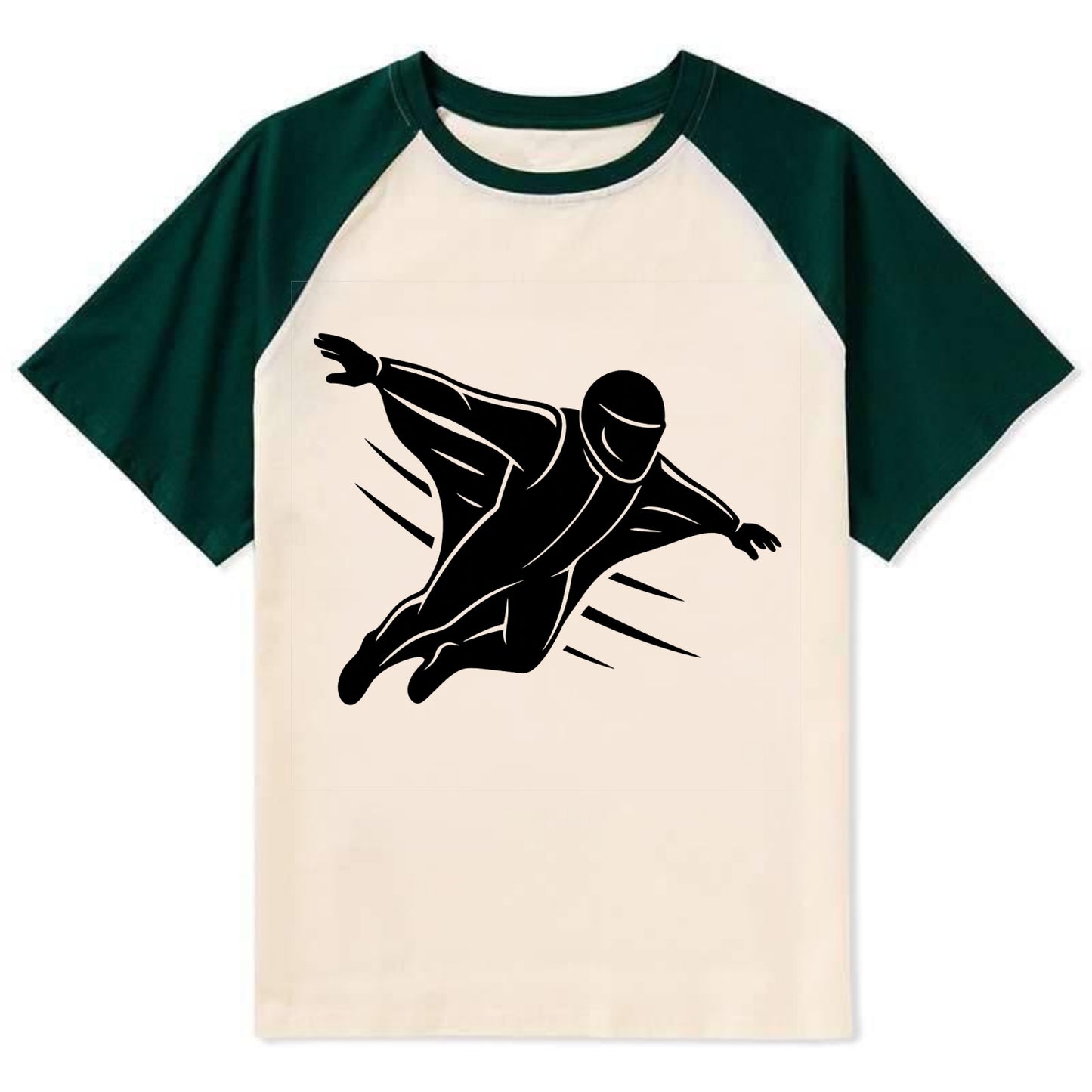 Wingsuit flyer gliding - Contrast Raglan T-shirt - Green