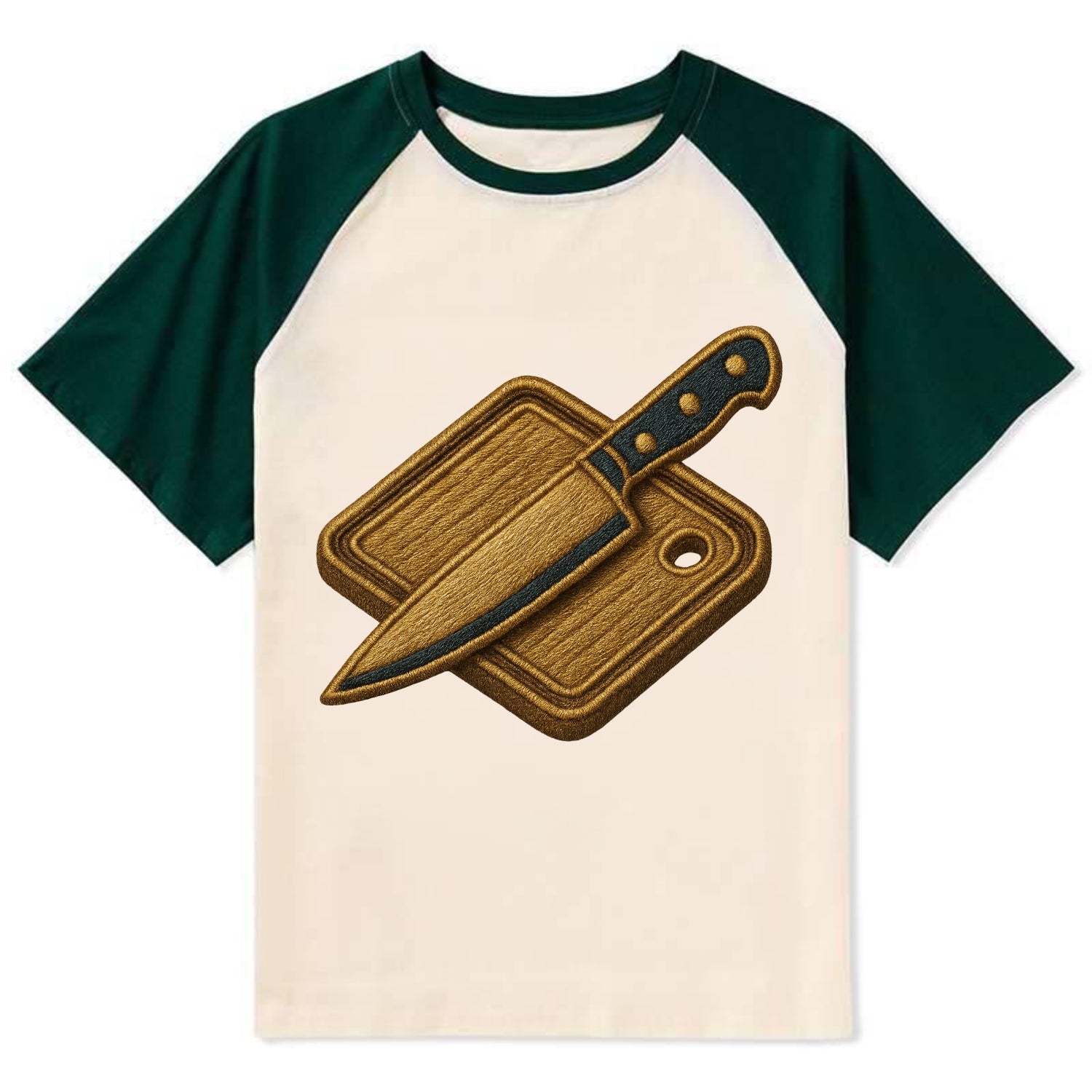 Chef knife with cutting board - culinary enthusiast - Contrast Raglan T-shirt - Green