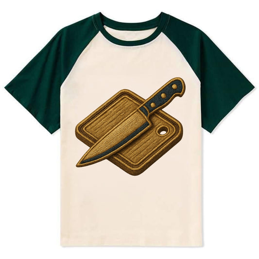 Chef knife with cutting board - culinary enthusiast - Contrast Raglan T-shirt - Green