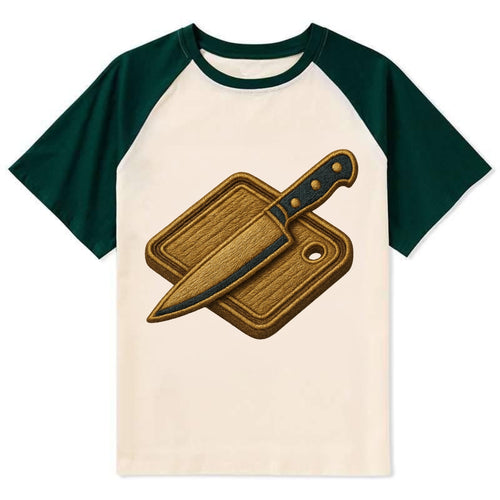Chef knife with cutting board - culinary enthusiast - Contrast Raglan T-shirt