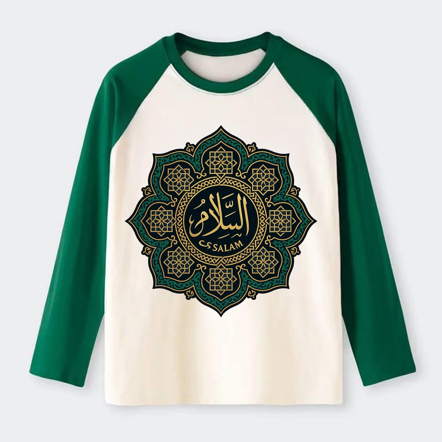 As-Salam Mandala - Raglan Long Sleeve T-Shirt - Green