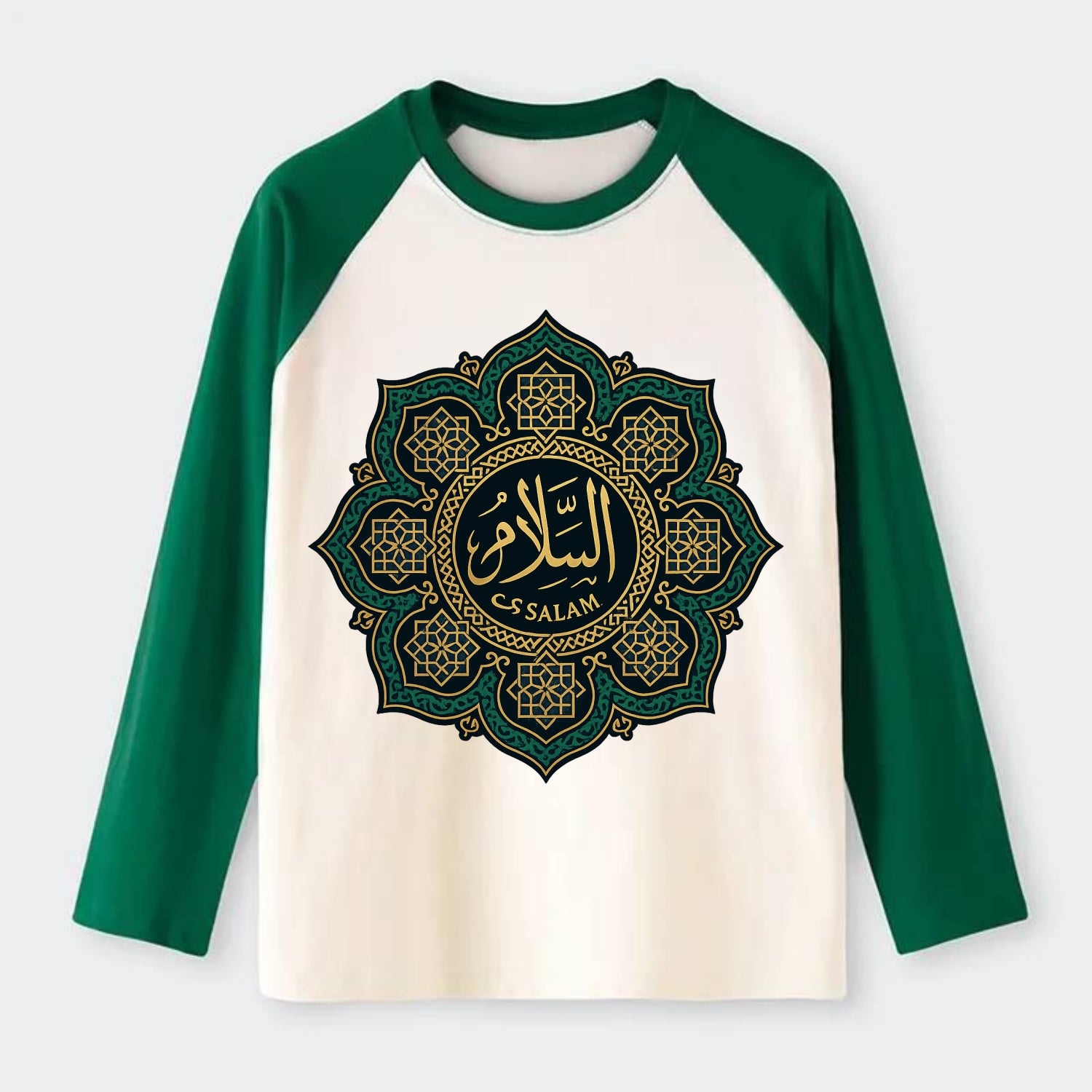 As-Salam Mandala - Raglan Long Sleeve T-Shirt - Green