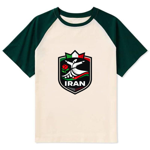 Iran Rumi Poetry Badge - Contrast Raglan T-shirt