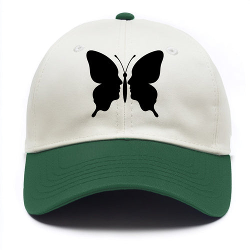 Butterfly wings - negative space reveals hidden faces or patterns - Two Tone Cap