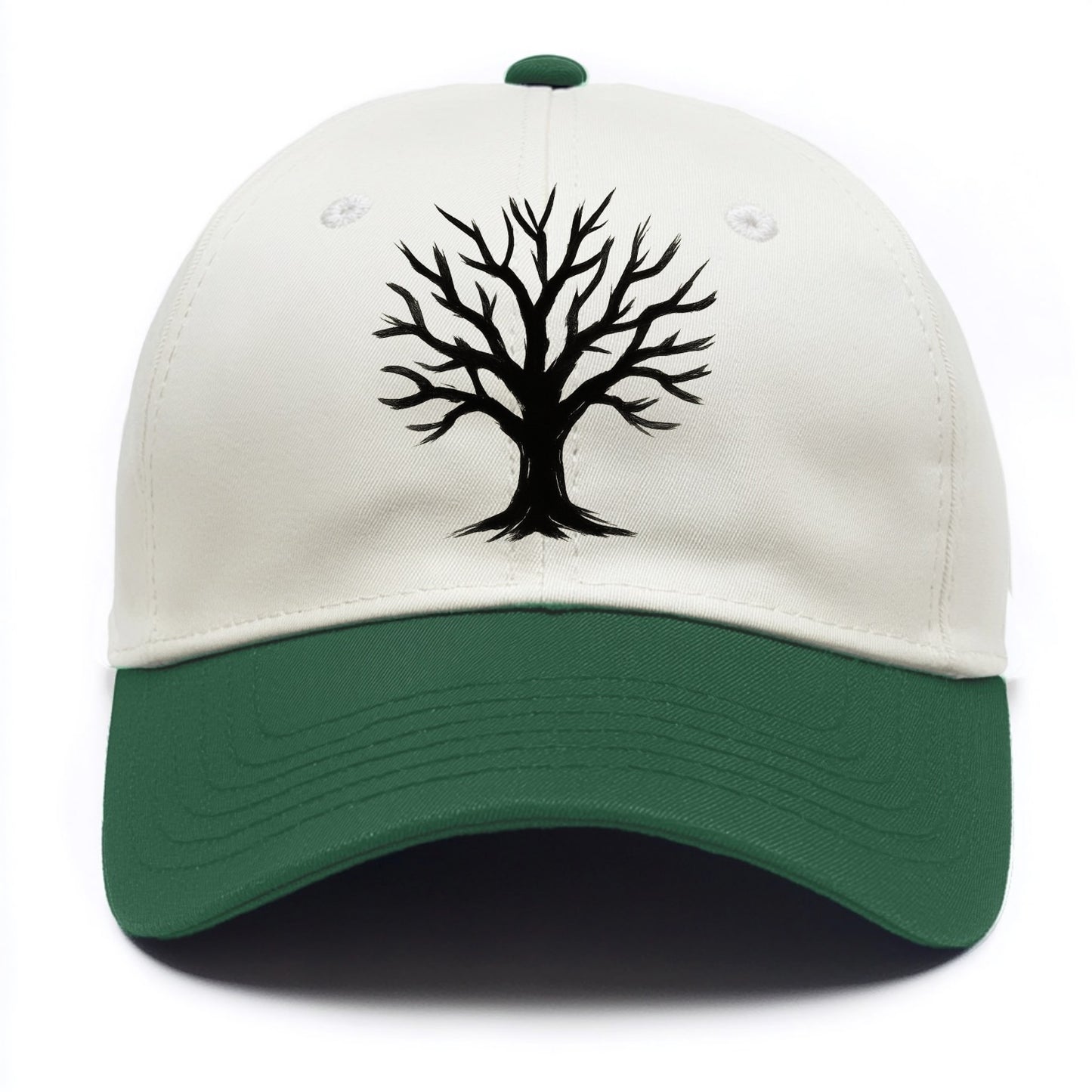 Tree with many branches - community strength ink art - Two Tone Cap - Green