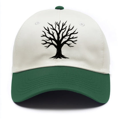 Tree with many branches - community strength ink art - Two Tone Cap - Green