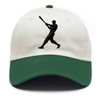 Baseball batter in full swing - Two Tone Cap - Green
