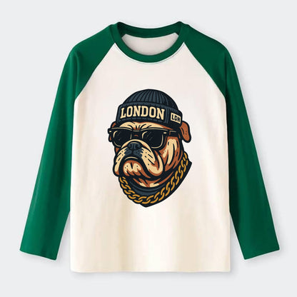 London Bulldog - Raglan Long Sleeve T-Shirt - Green