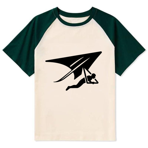 Hang glider soaring - Contrast Raglan T-shirt