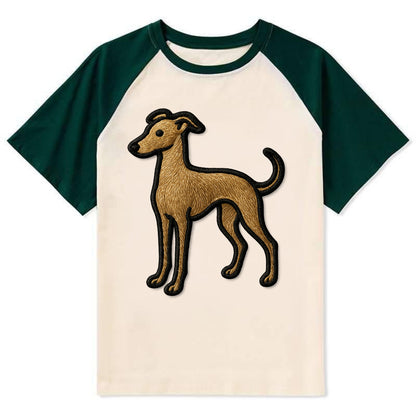 Italian Greyhound - Modern elegant silho - Contrast Raglan T-shirt - Green